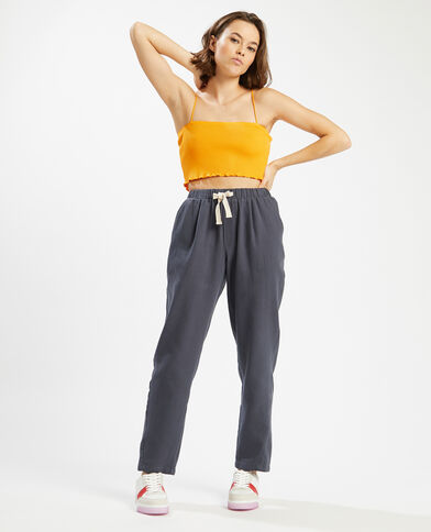 Pantalon taille élastiquée gris - Pimkie