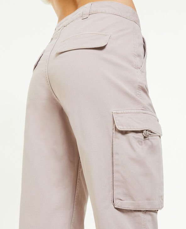 Pantalon cargo taille basse lilas - Pimkie