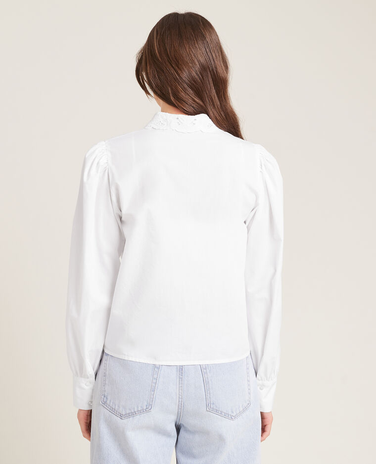 Chemise détails guipure blanc - Pimkie
