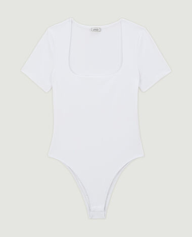 Body manches courtes encolure carrée blanc - Pimkie