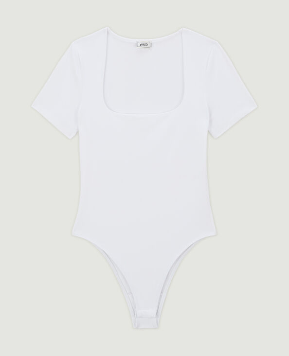 Body manches courtes encolure carrée blanc - Pimkie