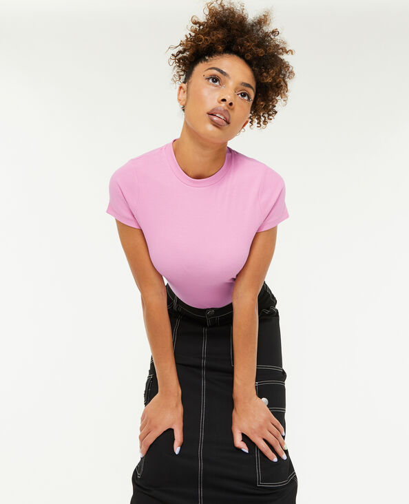 Top maille côtelée rose - Pimkie