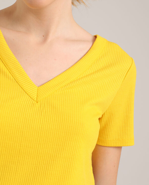 T-shirt boutonné jaune ocre - Pimkie