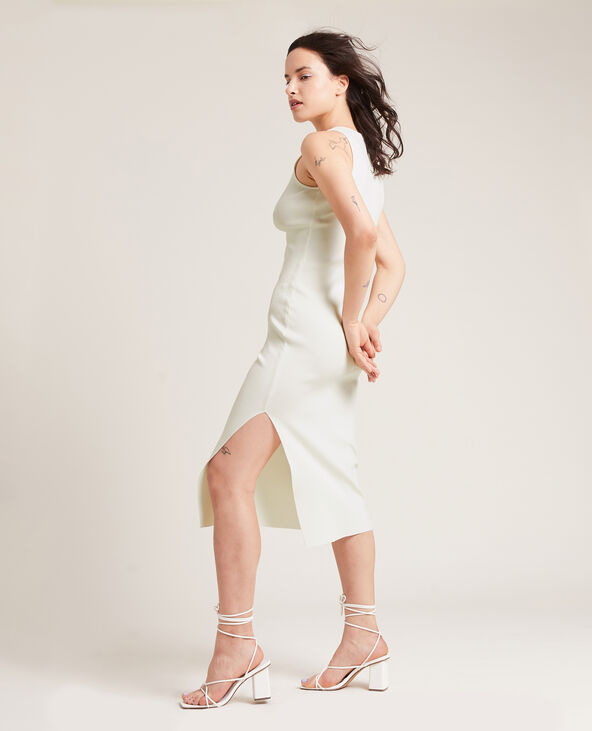 Robe moulante longue maille tricot blanc - Pimkie