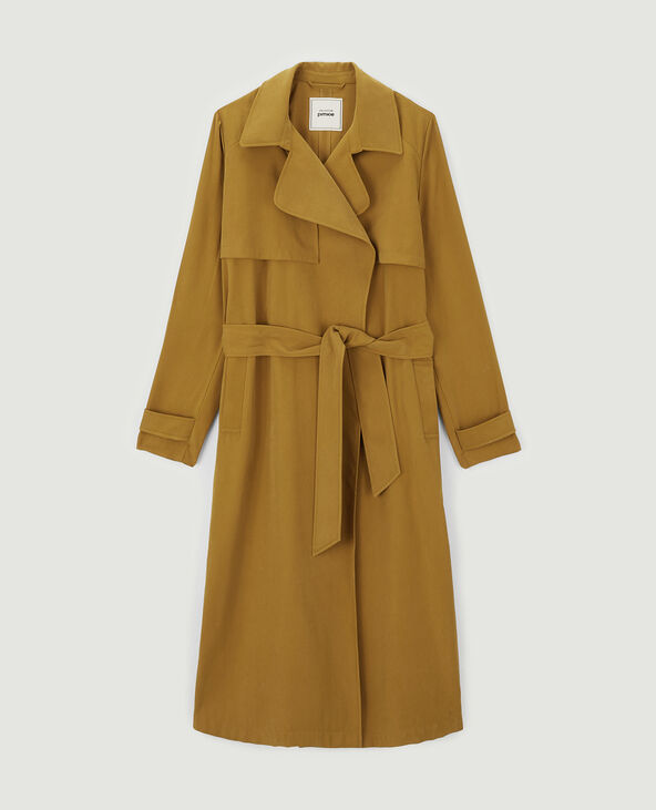 Trench long en tissu fluide marron - Pimkie