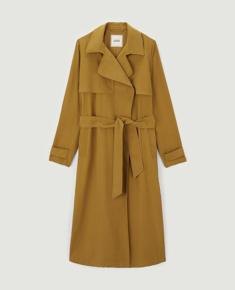 Trench long en tissu fluide camel - Pimkie