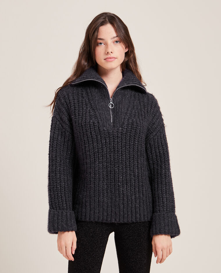 Pull grosse maille col camionneur gris foncé - Pimkie