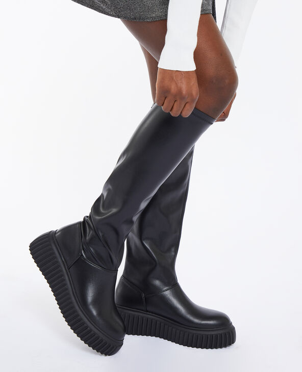 Bottes avec semelles compens es et crant es