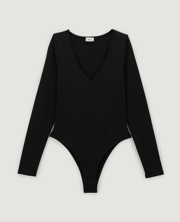 Body manches longues col V noir - Pimkie
