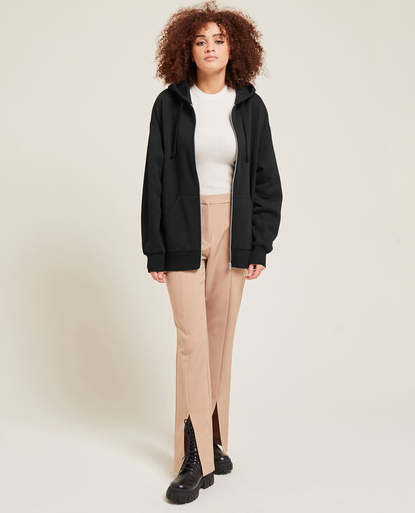 Sweat zippé oversize avec capuche noir - Pimkie