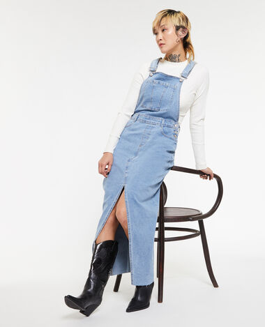Robe salopette en jean bleu - Pimkie