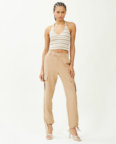 Pantalon cargo bas resserrables camel - Pimkie