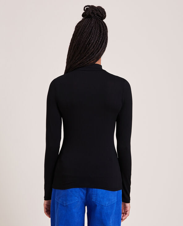 Top manches longues col montant noir - Pimkie