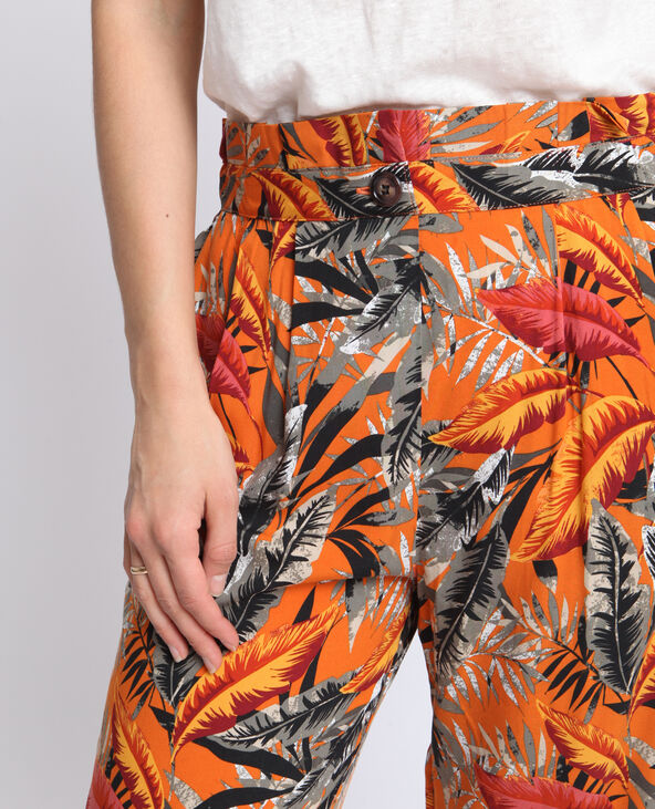 Pantalon à imprimé orange - Pimkie