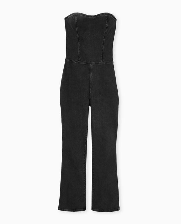 Combipantalon bustier en jean stretch noir - Pimkie