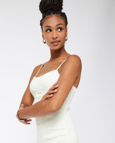 Robe courte moulante façon corset blanc - Pimkie