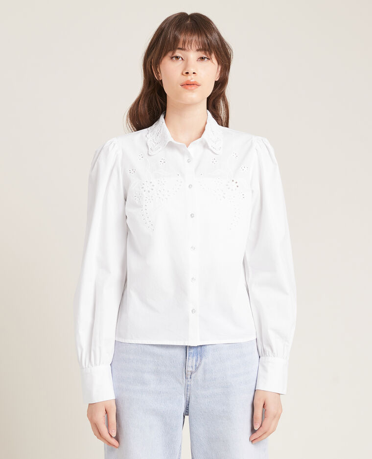 Chemise détails guipure blanc - Pimkie
