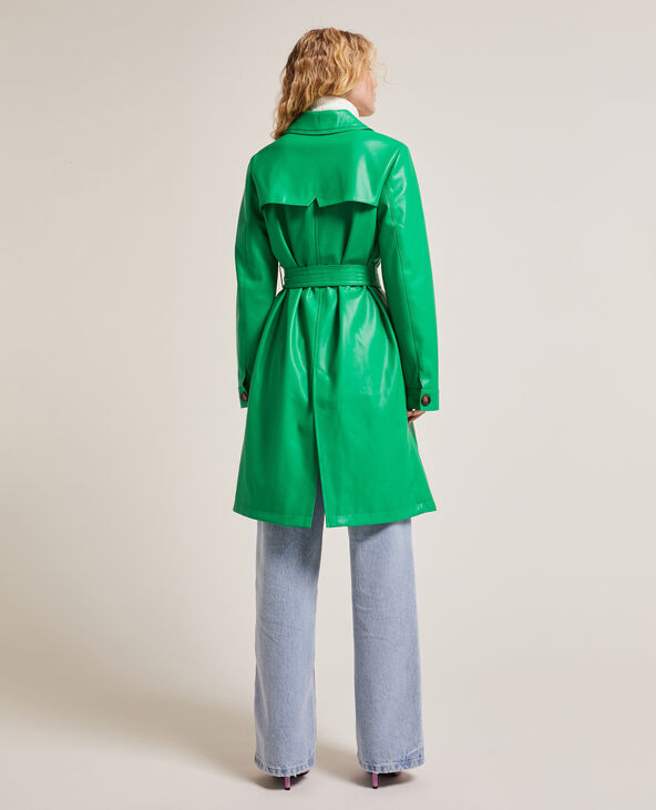 Trench droit en simili vert - Pimkie