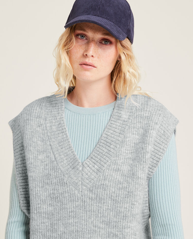 Pull sans manches oversize gris chiné - Pimkie