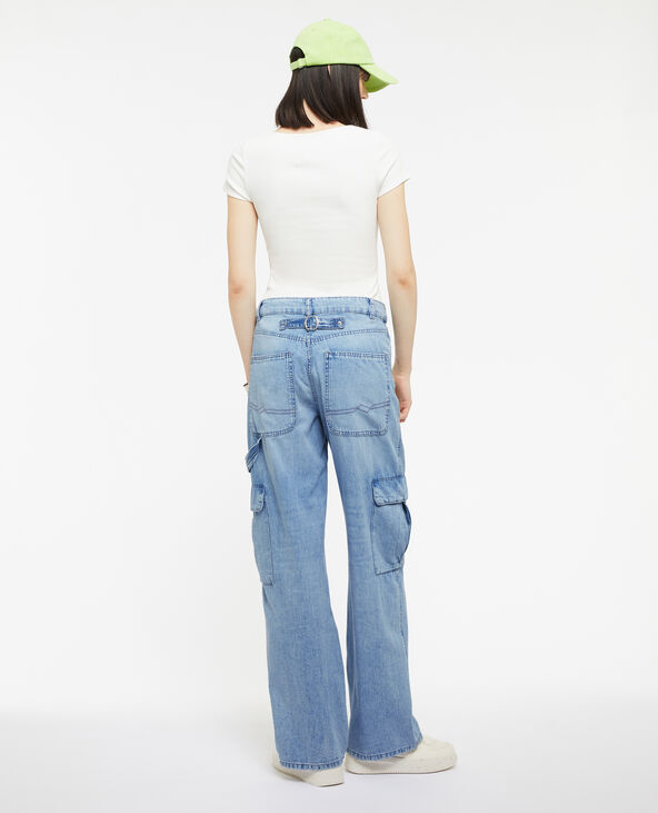 Jean cargo large bleu clair - Pimkie