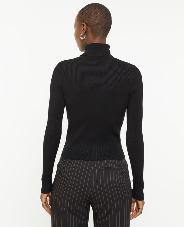 Pull à col roulé court noir - Pimkie