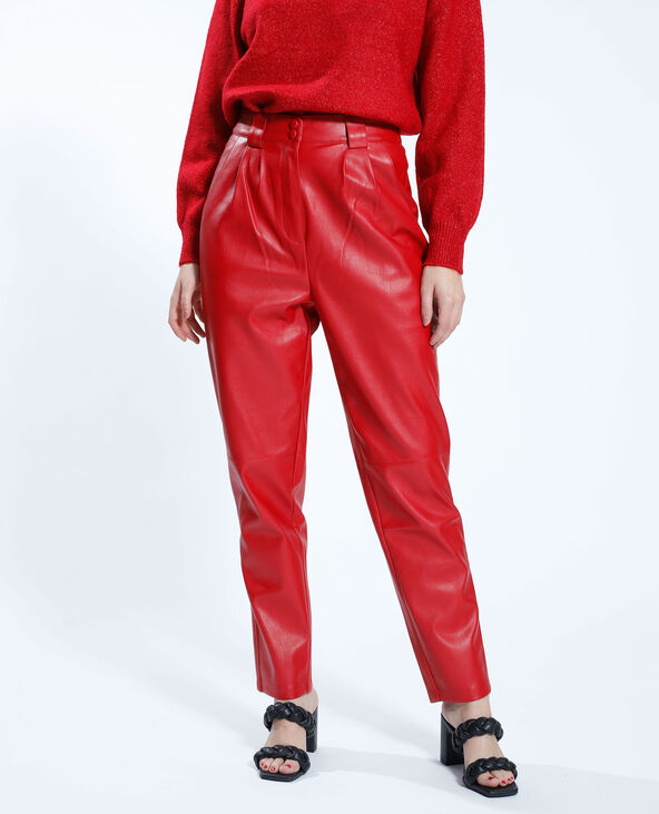 Pantalon simili cuir cheap rouge zara