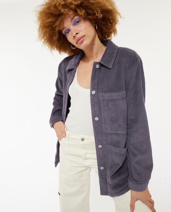 Surchemise en velours grosses côtes lilas - Pimkie