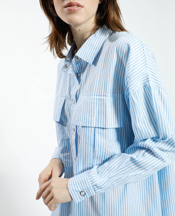 Robe chemise oversize rayée bleu clair - Pimkie