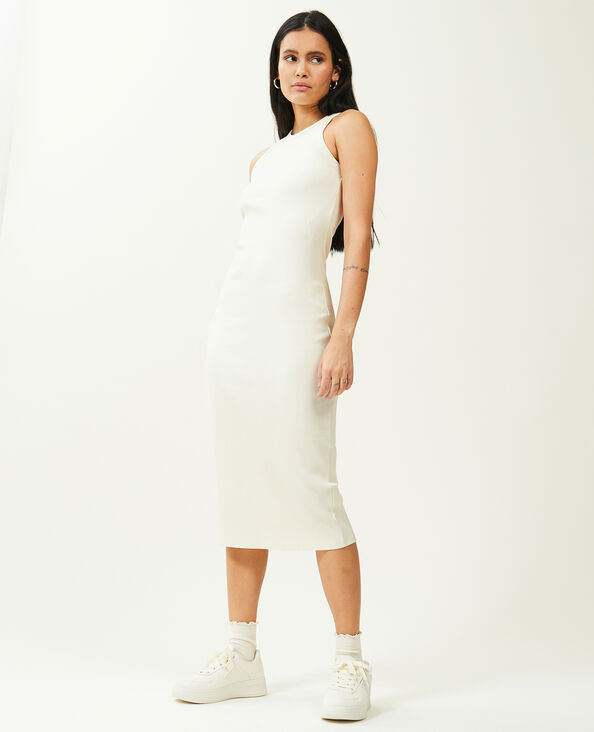 Robe débardeur maille côtelée écru - Pimkie