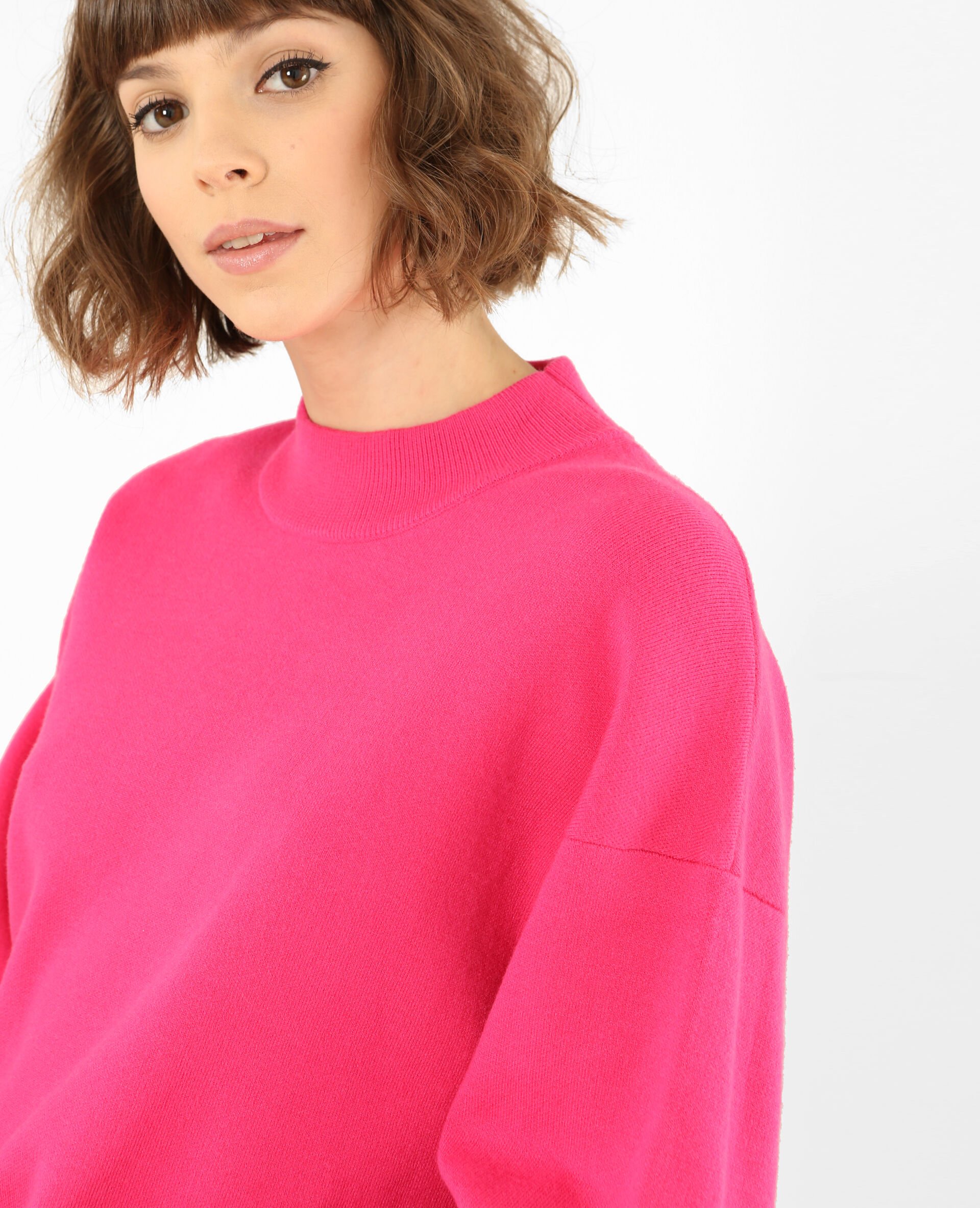 pull rose fushia femme