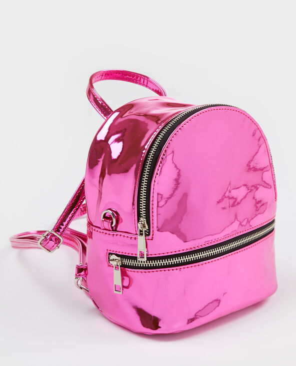Mini sac à dos en vinyle rose fuchsia - Pimkie