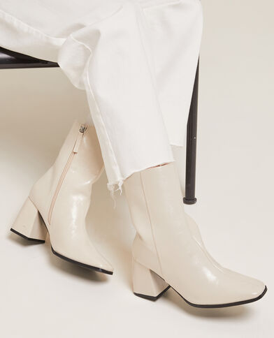 Boots à talons bouts carrés blanc - Pimkie