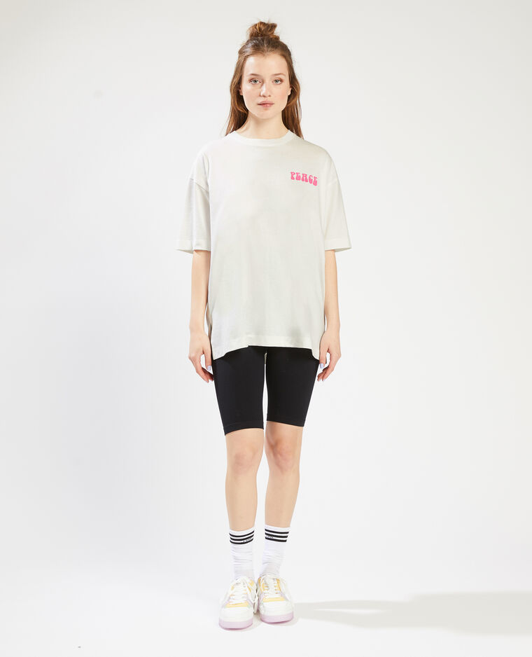 T-shirt col rond oversize blanc - Pimkie