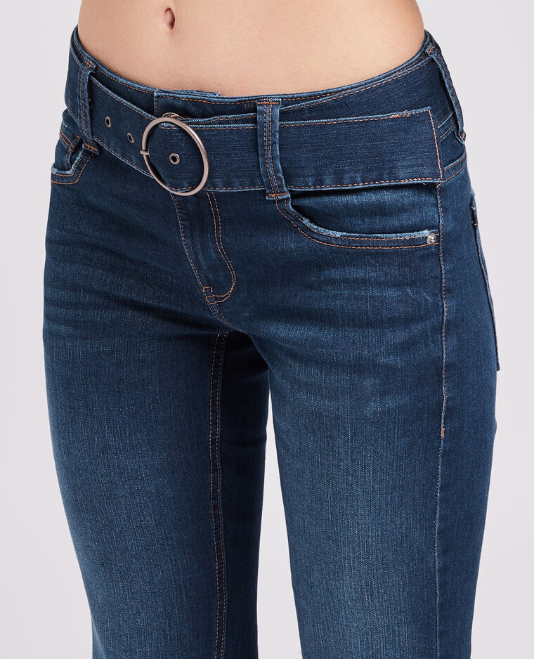 Jean flare taille basse avec ceinture bleu brut - Pimkie