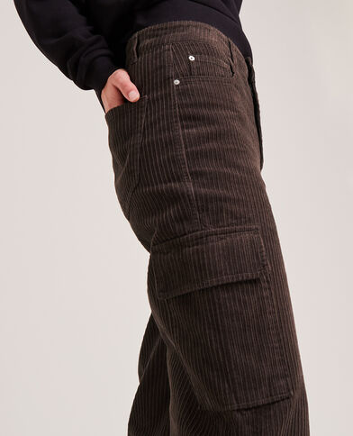 Pantalon cargo en velours marron - Pimkie