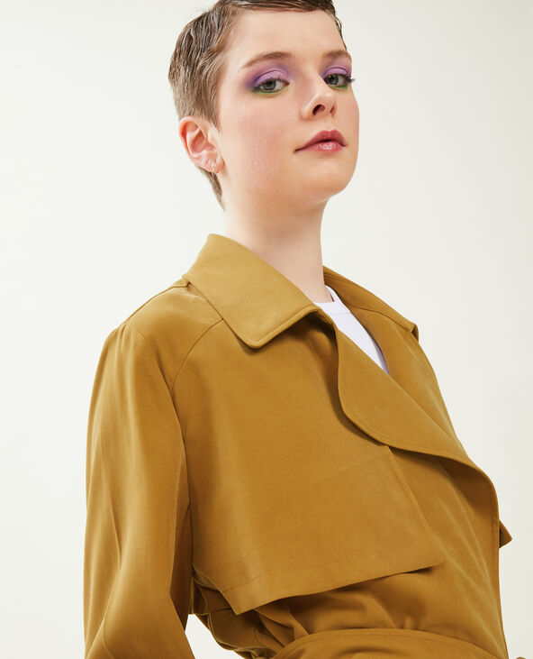 Trench long en tissu fluide marron - Pimkie