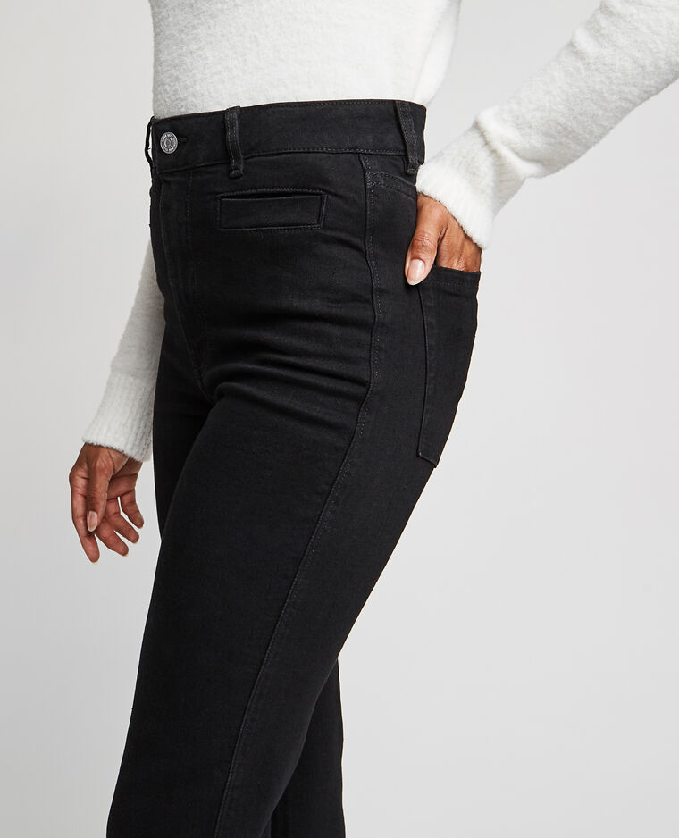 Jean flare avec fentes côtés noir - Pimkie