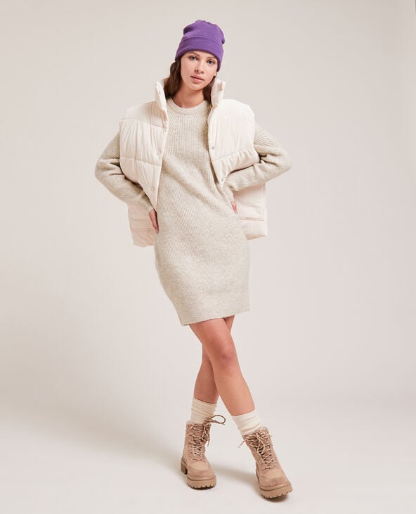 Robe en maille col rond taupe - Pimkie