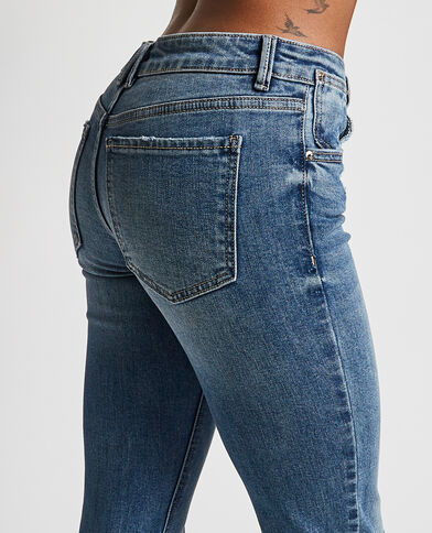Jean skinny taille basse trashé bleu denim - Pimkie