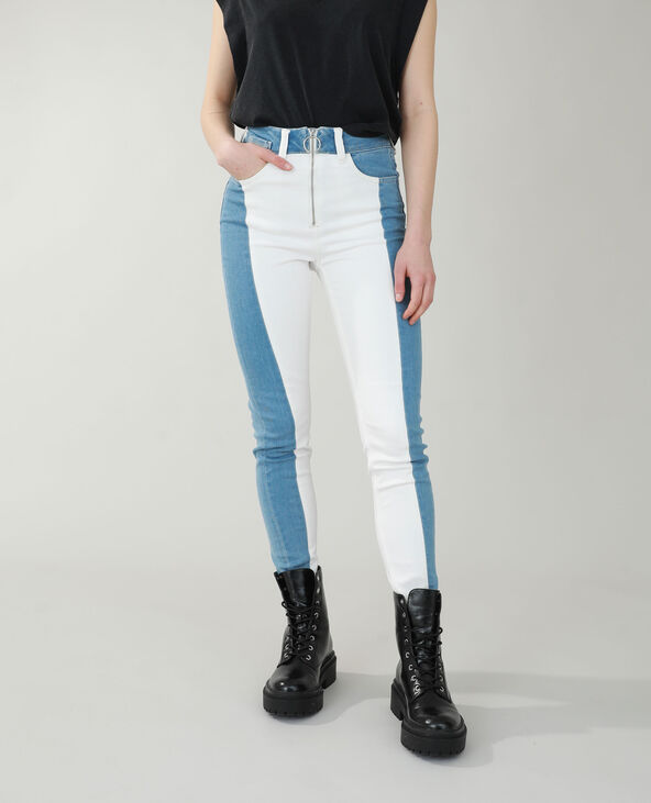 Jean skinny high waist bicolore bleu - Pimkie