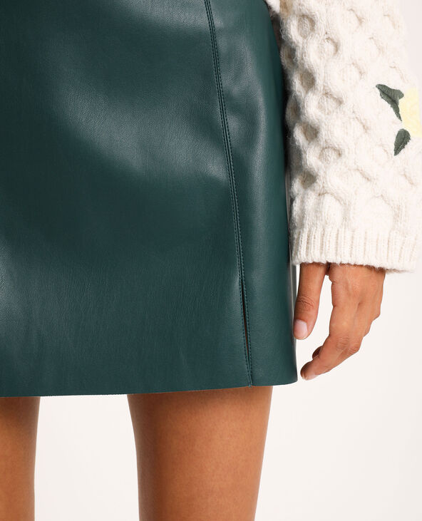 Jupe simili cuir vert 2025
