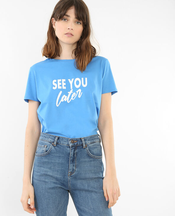 T-shirt  à message bleu - Pimkie