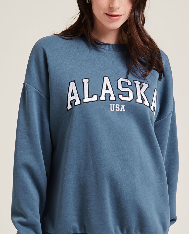 Sweat col rond oversize vert de gris - Pimkie