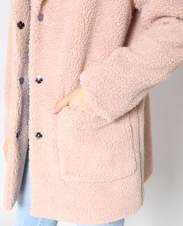 Manteau en fausse fourrure rose clair - Pimkie