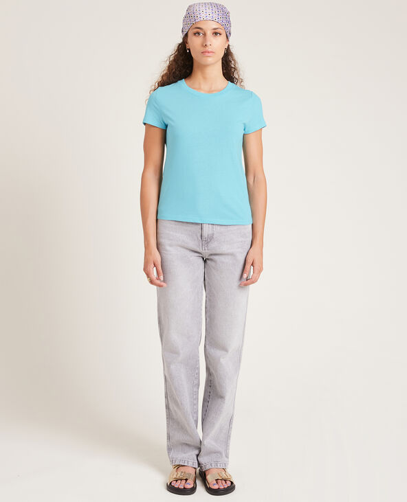 T-shirt basique col rond bleu - Pimkie