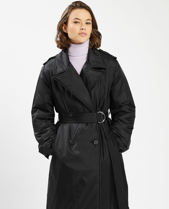 Manteau doudoune à ceinture noir - Pimkie
