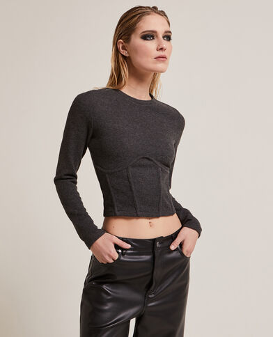 Pull façon corset gris - Pimkie