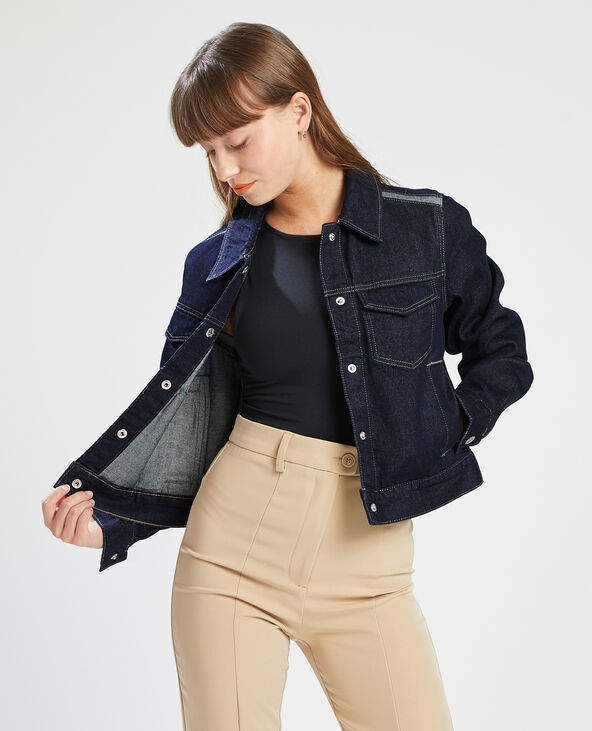 Veste en jean courte bleu foncé - Pimkie