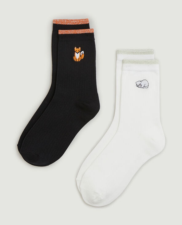 Lot de 2 paires de chaussettes noir - Pimkie