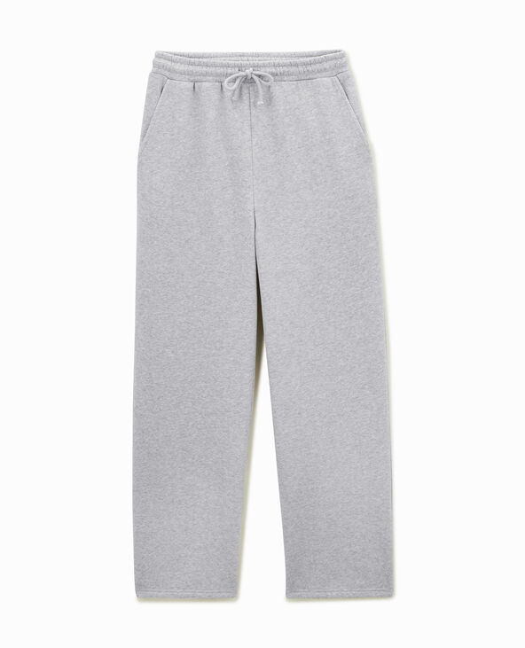 Pantalon de jogging droit en molleton gris chiné - Pimkie